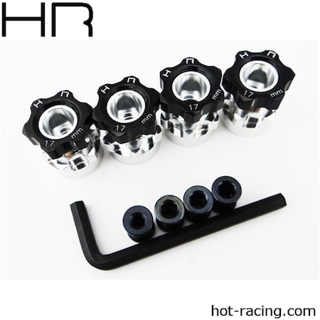 Hot Racing 12-17 x 6 mm Hex Hub Adapters OffSpare Parts Set, Black HRAWH17HS01